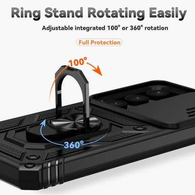 SKALO Samsung S24 Armor hybridi metallirengas kameran liukusäädin - Musta