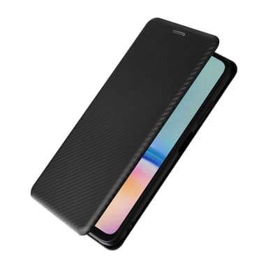 SKALO Samsung A05s 4G Carbon Fiber Lompakkokotelo - Musta