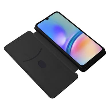 SKALO Samsung A05s 4G Carbon Fiber Lompakkokotelo - Musta