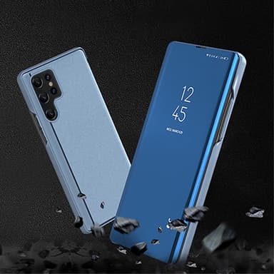 SKALO Samsung S24 Ultra Clear View Mirror Lompakko - Ruusukulta