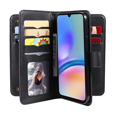 SKALO Samsung A05s 4G 10-lokeroa Lompakkokotelo - Musta
