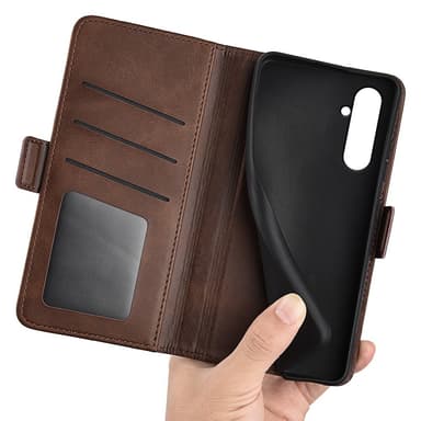 SKALO Samsung A05s 4G Premium Wallet Lompakkokotelo - Ruskea