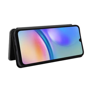 SKALO Samsung A05s 4G Carbon Fiber Lompakkokotelo - Musta