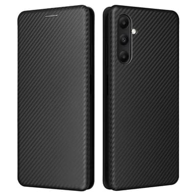 SKALO Samsung A05s 4G Carbon Fiber Lompakkokotelo - Musta