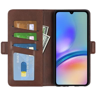 SKALO Samsung A05s 4G Premium Wallet Lompakkokotelo - Ruskea