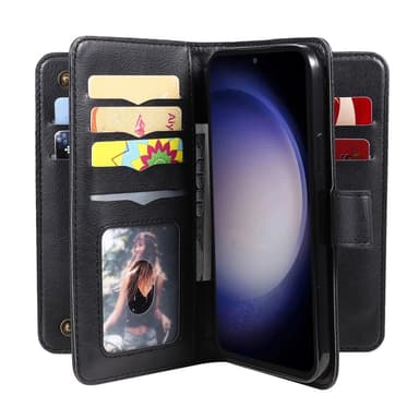 SKALO Samsung S23 FE 10-lokeroa Lompakkokotelo - Musta