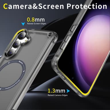 SKALO Samsung S24 Läpinäkyvä TPU Magneetti/Metal Suojakuori - Musta