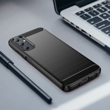 SKALO Samsung A05s 4G Armor Carbon Iskunkestävä TPU suojakuori - Musta