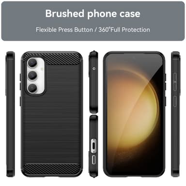 SKALO Samsung S23 FE Armor Carbon Iskunkestävä TPU suojakuori - Musta