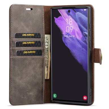 DG MING Samsung S24 Ultra 2-in-1 magneetti lompakkokotelo - Harmaa