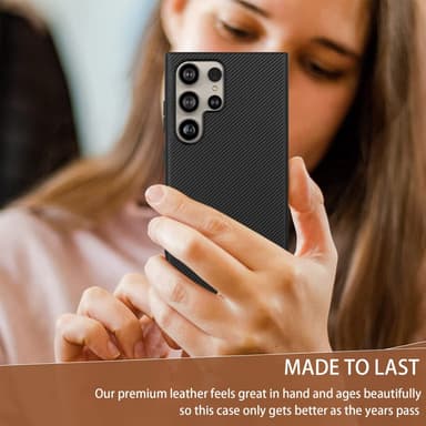 SKALO Samsung S24 Ultra Carbon Fiber TPU-suojakuori - Musta