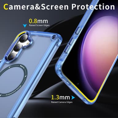 SKALO Samsung S24 Läpinäkyvä TPU Magneetti/Metal Suojakuori - Sininen