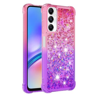 SKALO Samsung A05s 4G Juoksuhiekka Glitter Sydämet TPU kuori - Pinkki-Violetti