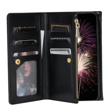 SKALO Samsung S24 Evelope Clutch 8-Lokeroa - Musta