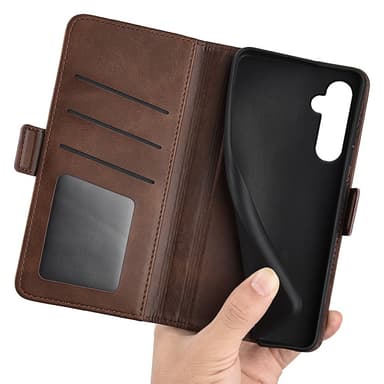 SKALO Samsung S24 Premium Wallet Lompakkokotelo - Ruskea
