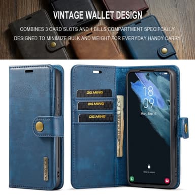 DG MING Samsung S24+ 2-in-1 magneetti lompakkokotelo - Sininen