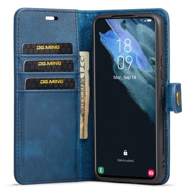 DG MING Samsung S24 2-in-1 magneetti lompakkokotelo - Sininen