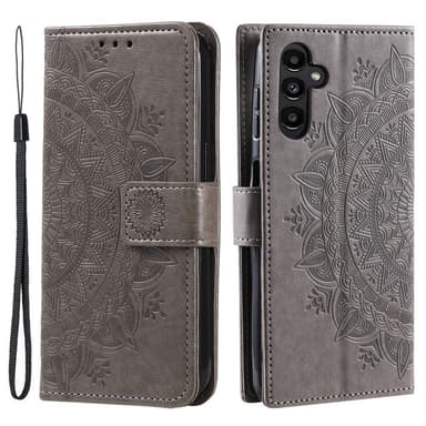 SKALO Samsung A05s 4G Mandala lompakkokotelo - Harmaa