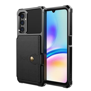 SKALO Samsung A05s 4G Iskunkestävä kuori lompakolla - Musta