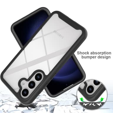SKALO Samsung S24 Iskunkestävä Clear Hybridi Suojakuori - Musta