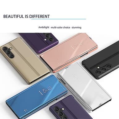 SKALO Samsung A05s 4G Clear View Mirror Lompakko - Musta