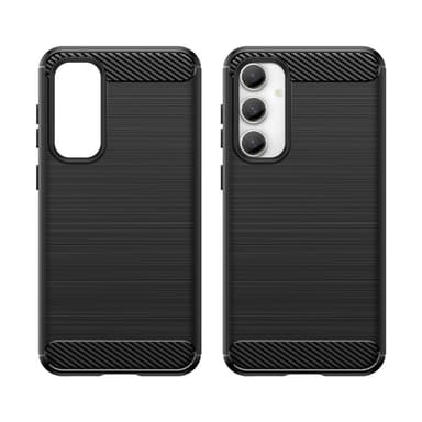 SKALO Samsung S23 FE Armor Carbon Iskunkestävä TPU suojakuori - Musta