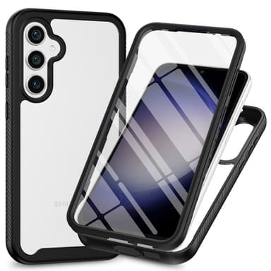 SKALO Samsung S24 Iskunkestävä Clear Hybridi Suojakuori - Musta