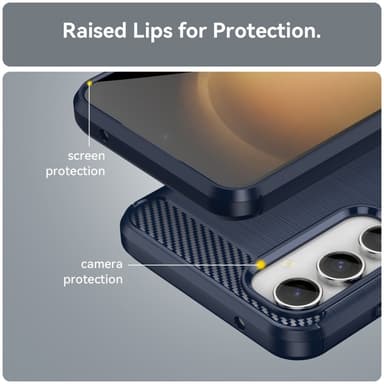 SKALO Samsung S23 FE Armor Carbon Iskunkestävä TPU suojakuori - Sininen
