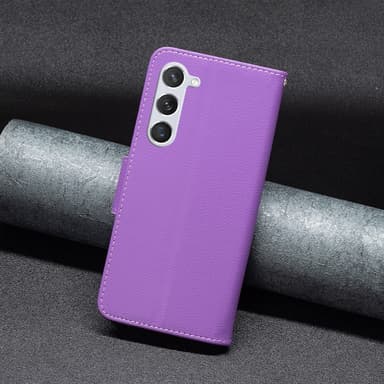 SKALO Samsung S24 Litchi Lompakkokotelo - Violetti