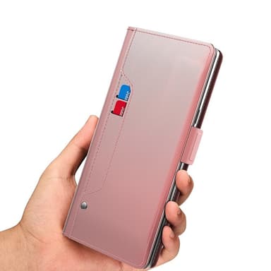 SKALO Samsung S24 Kortinhaltijan peililompakko - Ruusukulta