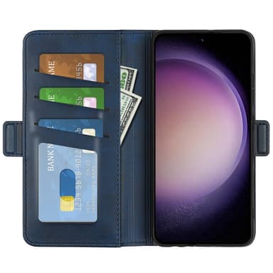 SKALO Samsung S23 FE Premium Wallet Lompakkokotelo - Sininen