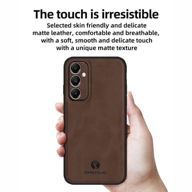 SKALO Samsung A05s 4G ANNYOJO PU Nahka Suojakuori - Musta