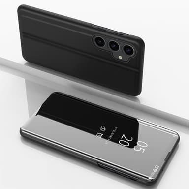 SKALO Samsung S23 FE Clear View Mirror Lompakko - Musta