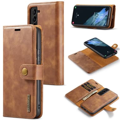 DG MING Samsung S24 2-in-1 magneetti lompakkokotelo - Ruskea