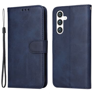 SKALO Samsung S23 FE PU-nahkainen Lompakkokotelo - Sininen