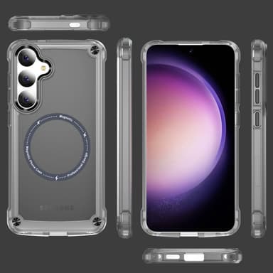 SKALO Samsung S24 Läpinäkyvä TPU Magneetti/Metal Suojakuori - Musta
