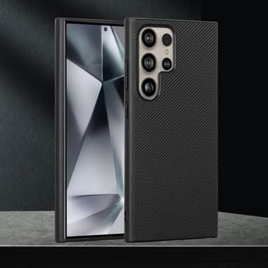 SKALO Samsung S24 Ultra Carbon Fiber TPU-suojakuori - Musta
