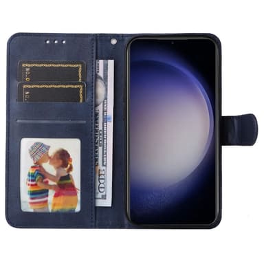 SKALO Samsung S23 FE PU-nahkainen Lompakkokotelo - Sininen