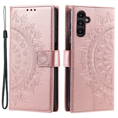 SKALO Samsung A05s 4G Mandala lompakkokotelo - Ruusukulta