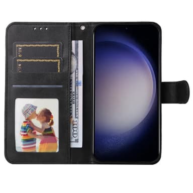 SKALO Samsung S24+ PU-nahkainen Lompakkokotelo - Musta