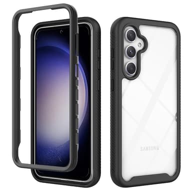 SKALO Samsung S23 FE Iskunkestävä Clear Hybridi Suojakuori - Musta