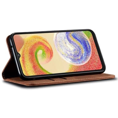 SKALO Samsung S24 Jeans Lompakkokotelo - Ruskea