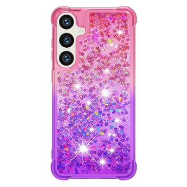 SKALO Samsung S24 Juoksuhiekka Glitter Sydämet TPU kuori - Pinkki-Violetti