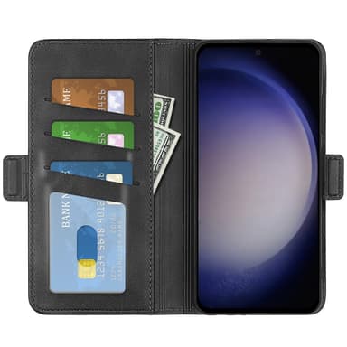 SKALO Samsung S24 Premium Wallet Lompakkokotelo - Musta