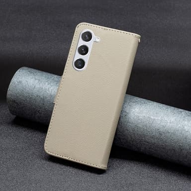 SKALO Samsung S24 Litchi Lompakkokotelo - Harmaa
