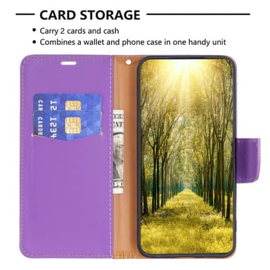 SKALO Samsung S24 Litchi Lompakkokotelo - Violetti
