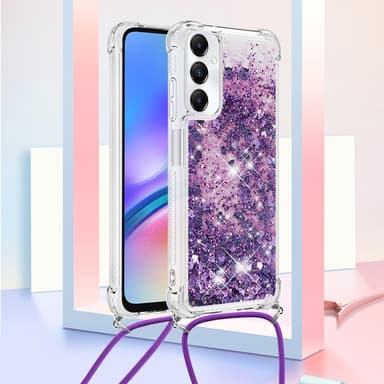 SKALO Samsung A05s 4G Juoksuhiekka Glitter Mobile kaulapanta - Violetti