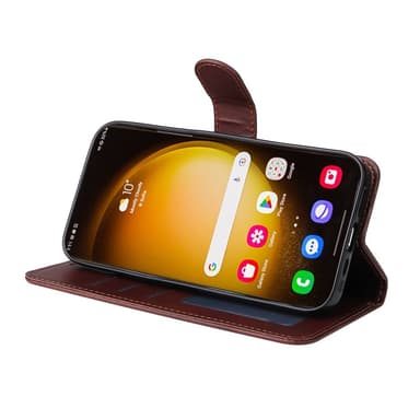 SKALO Samsung S24 Ultra PU-nahkainen Lompakkokotelo - Ruskea