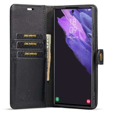 DG MING Samsung S24 Ultra 2-in-1 magneetti lompakkokotelo - Musta