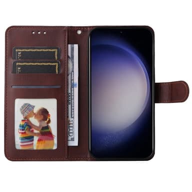 SKALO Samsung S24 PU-nahkainen Lompakkokotelo - Ruskea
